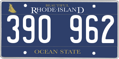 RI license plate 390962