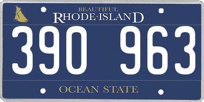 RI license plate 390963
