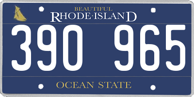 RI license plate 390965