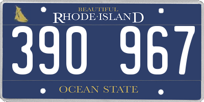 RI license plate 390967