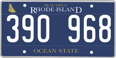 RI license plate 390968