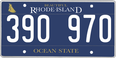 RI license plate 390970