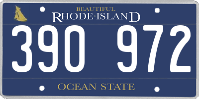 RI license plate 390972