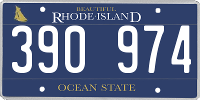 RI license plate 390974