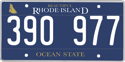 RI license plate 390977