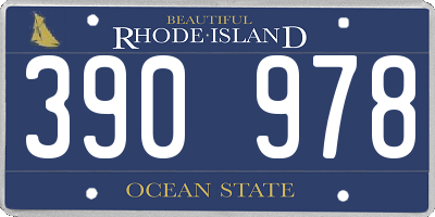 RI license plate 390978
