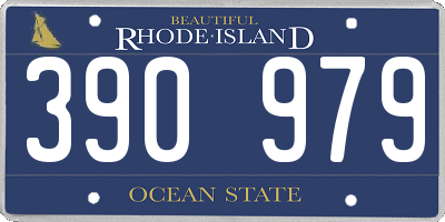 RI license plate 390979