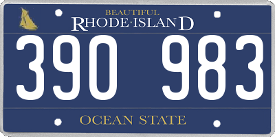 RI license plate 390983