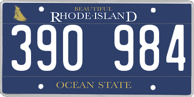 RI license plate 390984