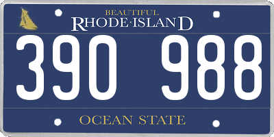 RI license plate 390988