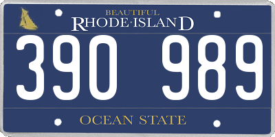 RI license plate 390989