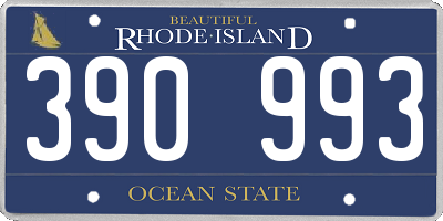 RI license plate 390993