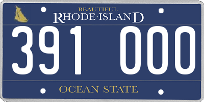 RI license plate 391000