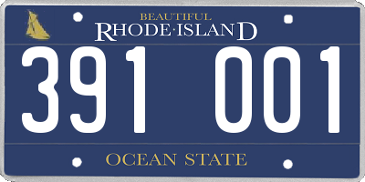 RI license plate 391001