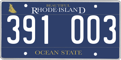 RI license plate 391003