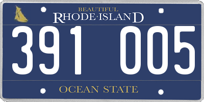 RI license plate 391005