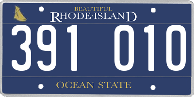 RI license plate 391010