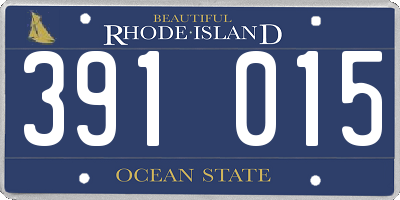 RI license plate 391015