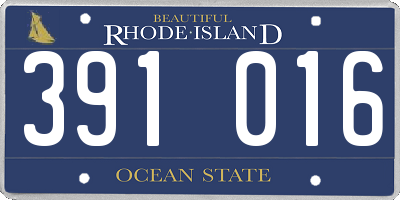 RI license plate 391016