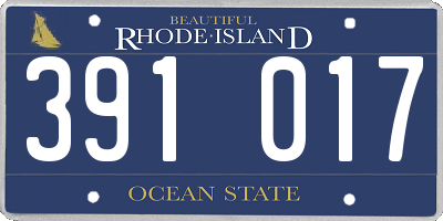 RI license plate 391017