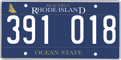 RI license plate 391018