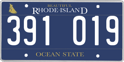 RI license plate 391019