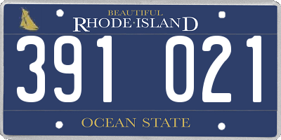 RI license plate 391021