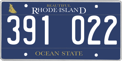 RI license plate 391022