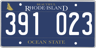 RI license plate 391023