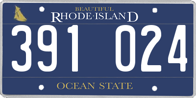 RI license plate 391024