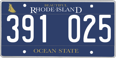 RI license plate 391025