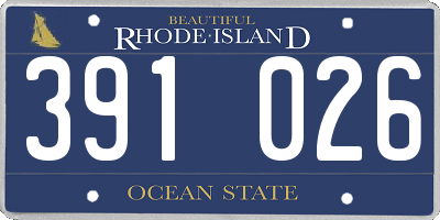 RI license plate 391026