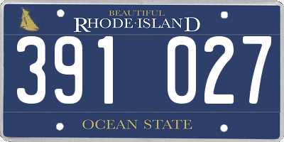 RI license plate 391027