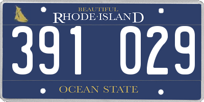 RI license plate 391029