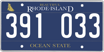 RI license plate 391033