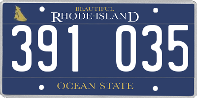 RI license plate 391035