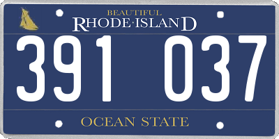 RI license plate 391037