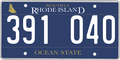 RI license plate 391040