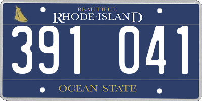 RI license plate 391041