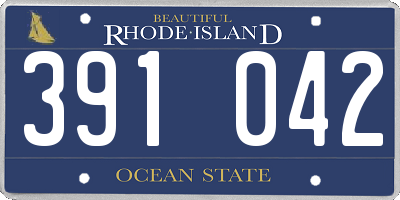RI license plate 391042