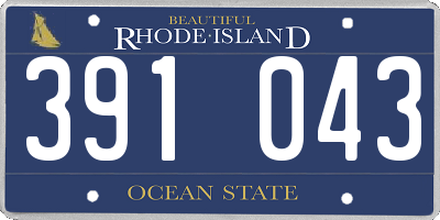 RI license plate 391043