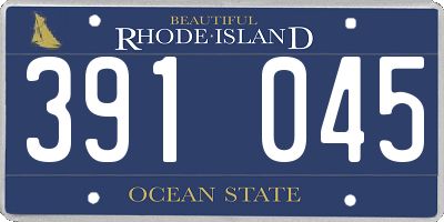 RI license plate 391045