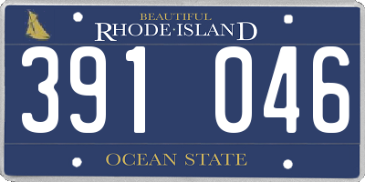 RI license plate 391046