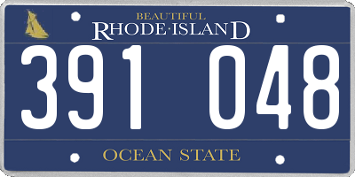 RI license plate 391048