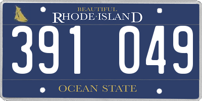 RI license plate 391049