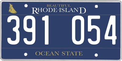 RI license plate 391054