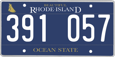 RI license plate 391057