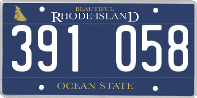 RI license plate 391058