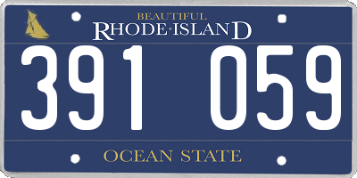 RI license plate 391059