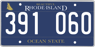 RI license plate 391060